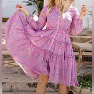 Ivy City Co Lydia Dress in Pink Floral Size 12